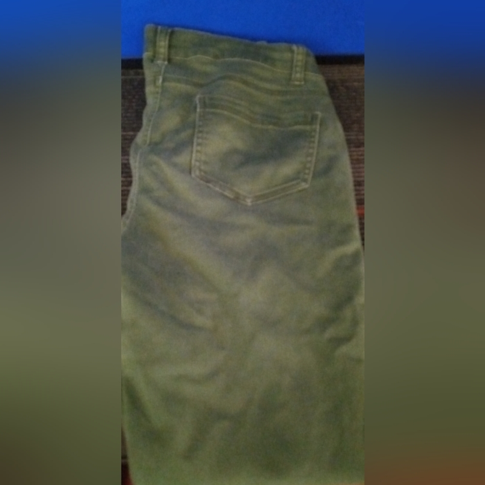 Stylish Green Button-Fly Pants - Picture 2 of 5
